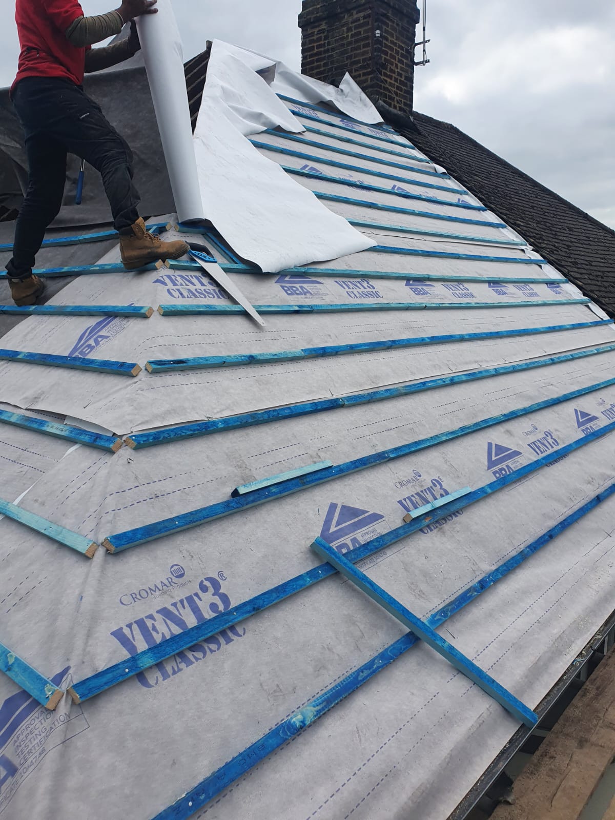 Roofing work in progress by Top Level Roofing & Building Solutions