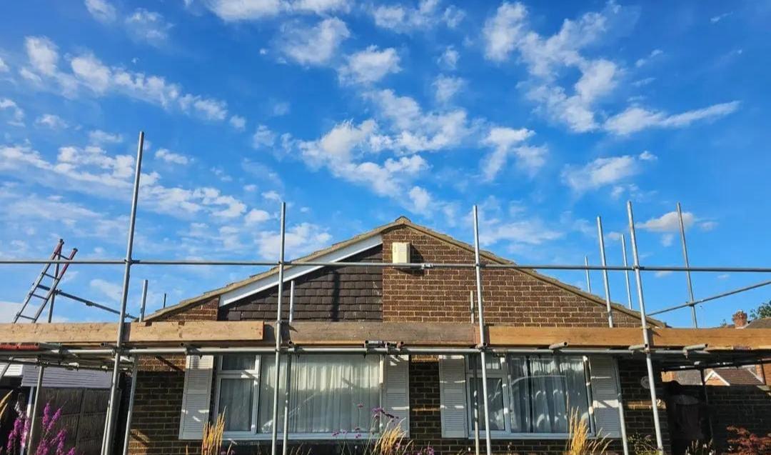 Roofing work in progress by Top Level Roofing & Building Solutions