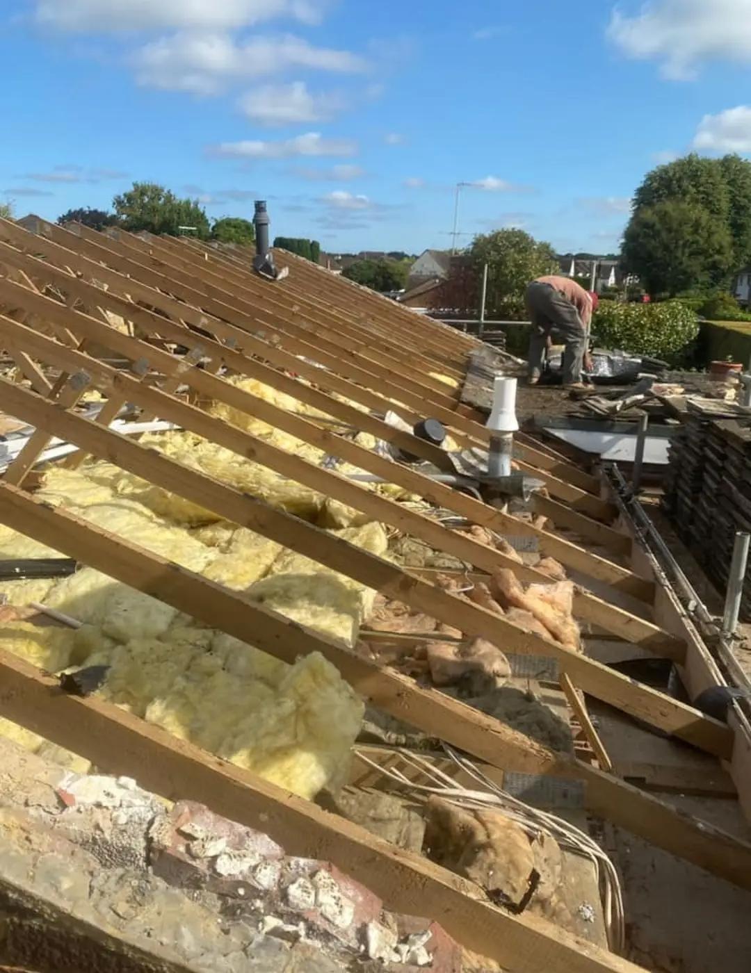 Roofing work in progress by Top Level Roofing & Building Solutions