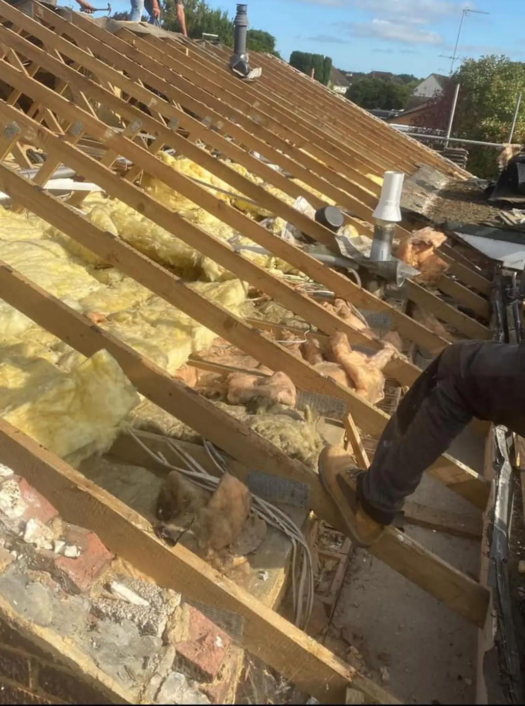 Roofing work in progress by Top Level Roofing & Building Solutions