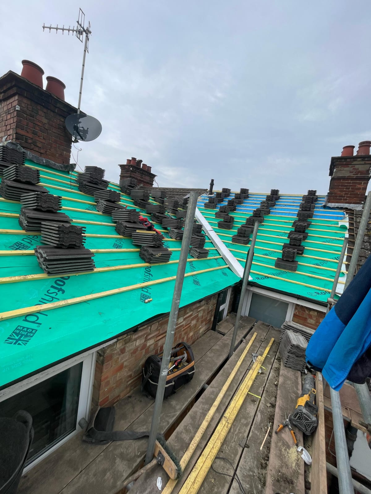 Roofing work in progress by Top Level Roofing & Building Solutions