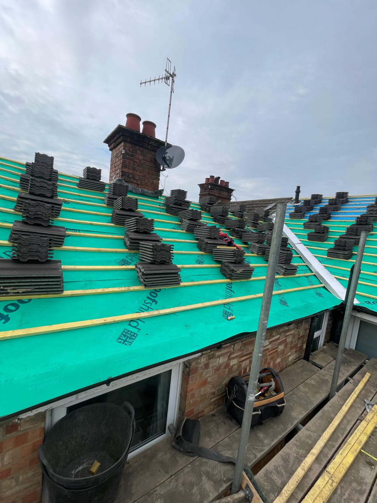 Roofing work in progress by Top Level Roofing & Building Solutions