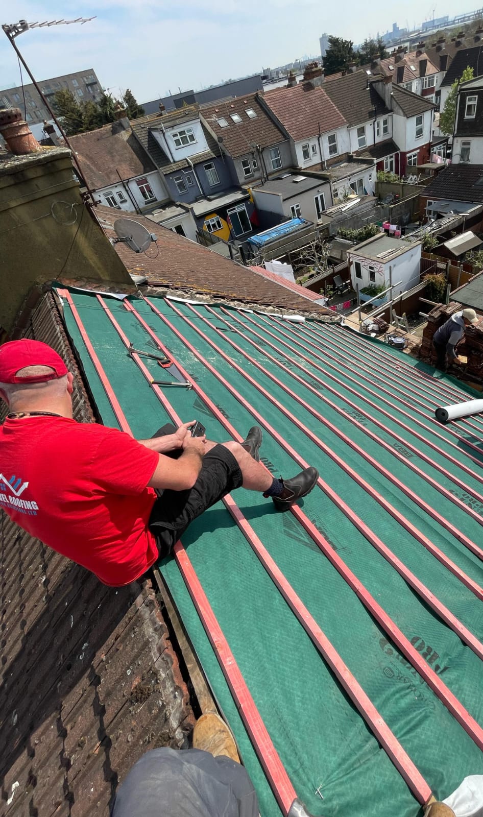 Roofing work in progress by Top Level Roofing & Building Solutions