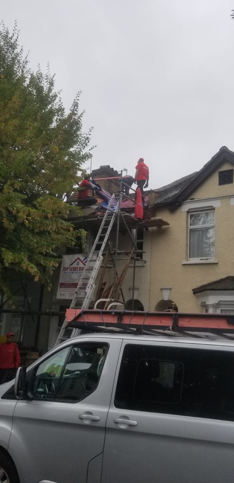 Roofing work in progress by Top Level Roofing & Building Solutions