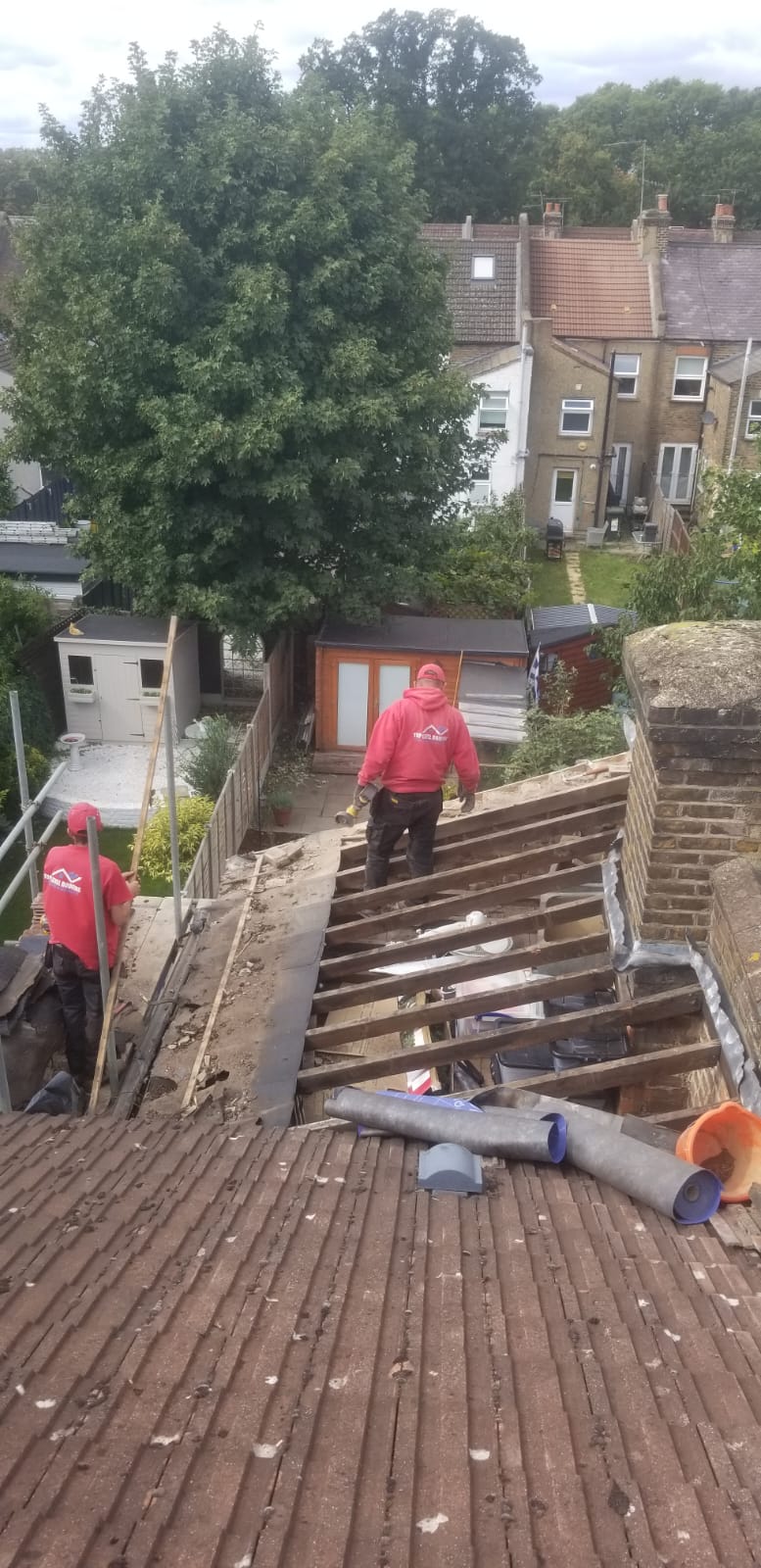 Roofing work in progress by Top Level Roofing & Building Solutions