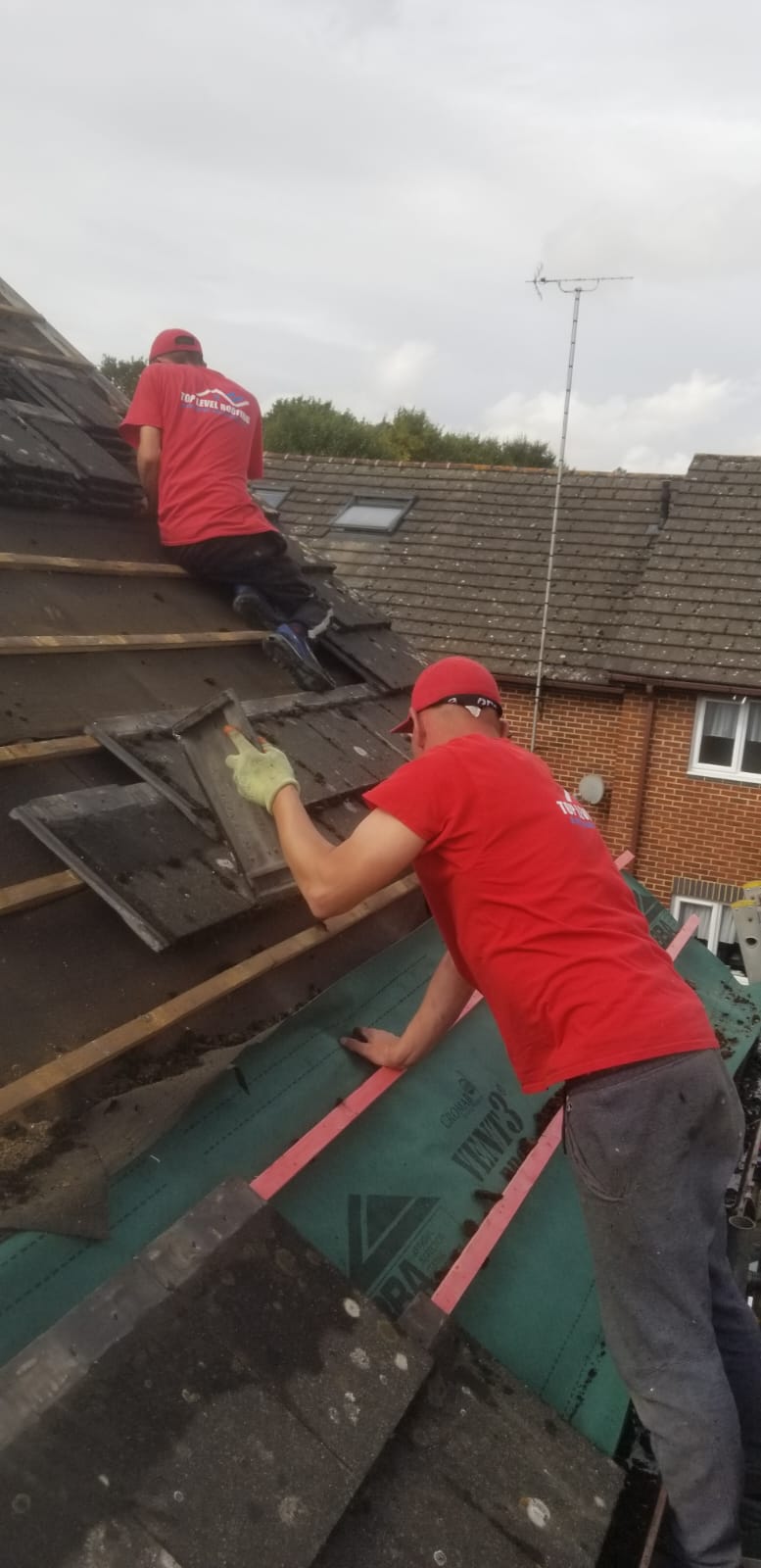 Roofing work in progress by Top Level Roofing & Building Solutions