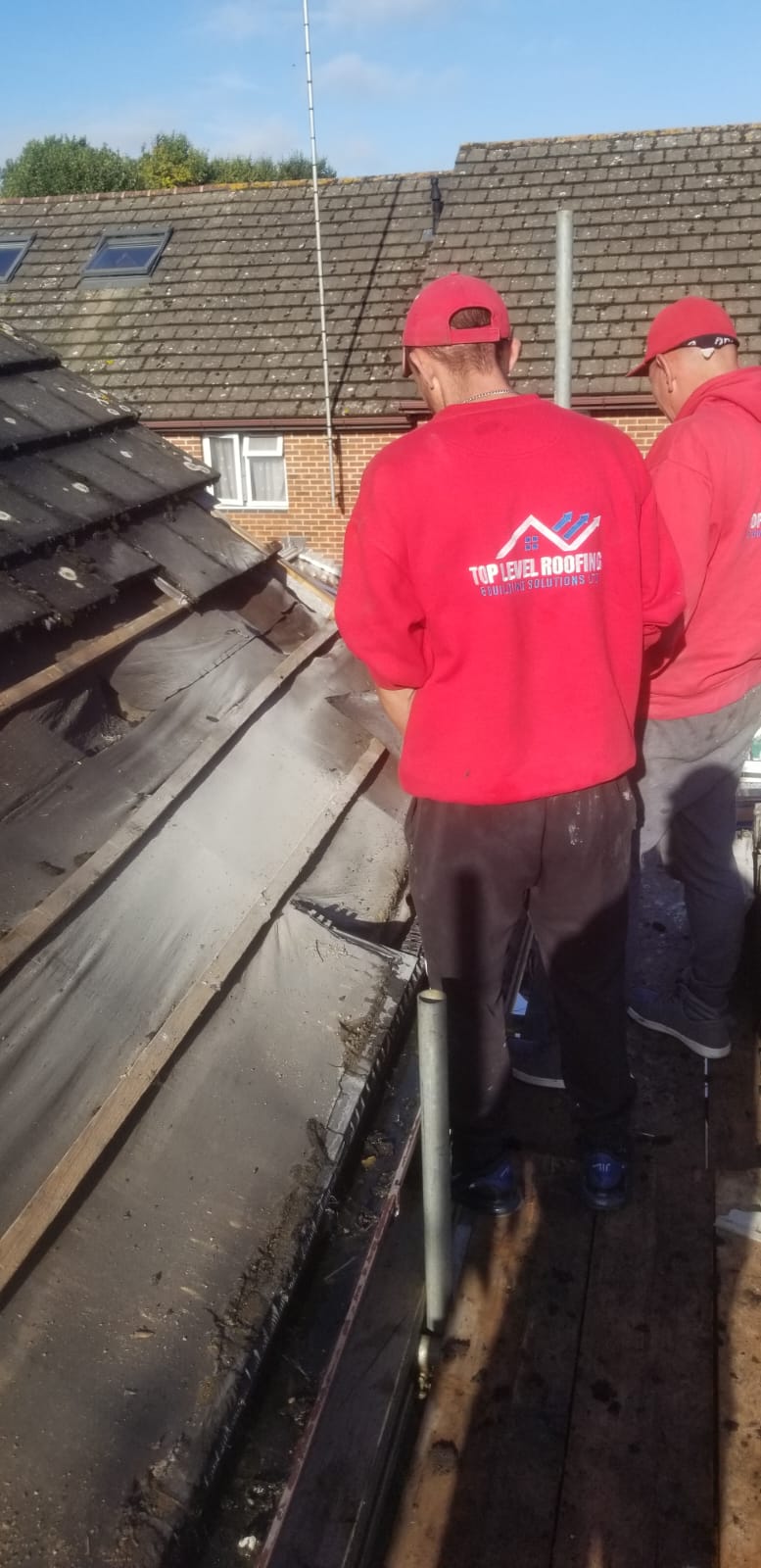 Roofing work in progress by Top Level Roofing & Building Solutions