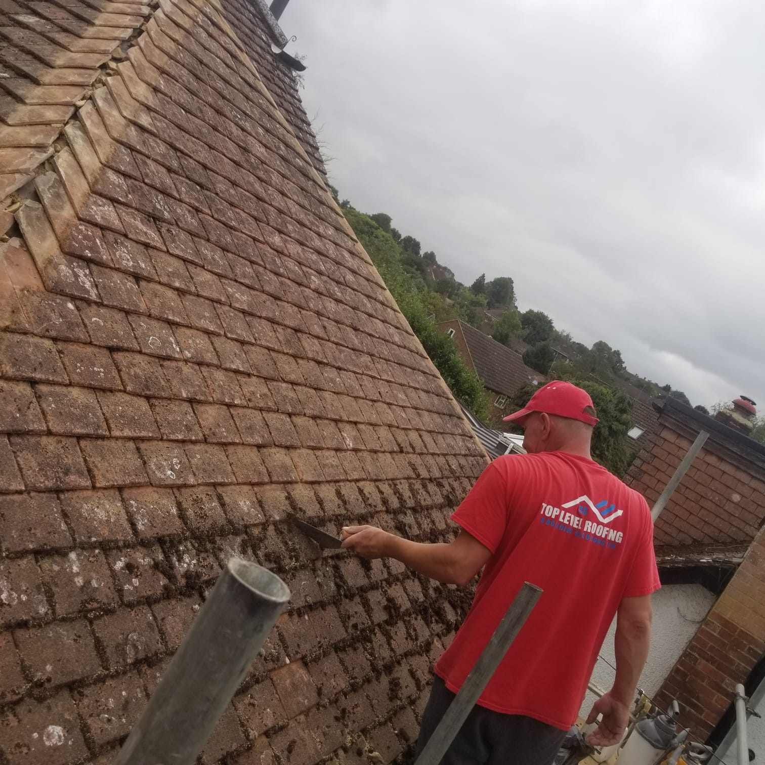 Roofing work in progress by Top Level Roofing & Building Solutions