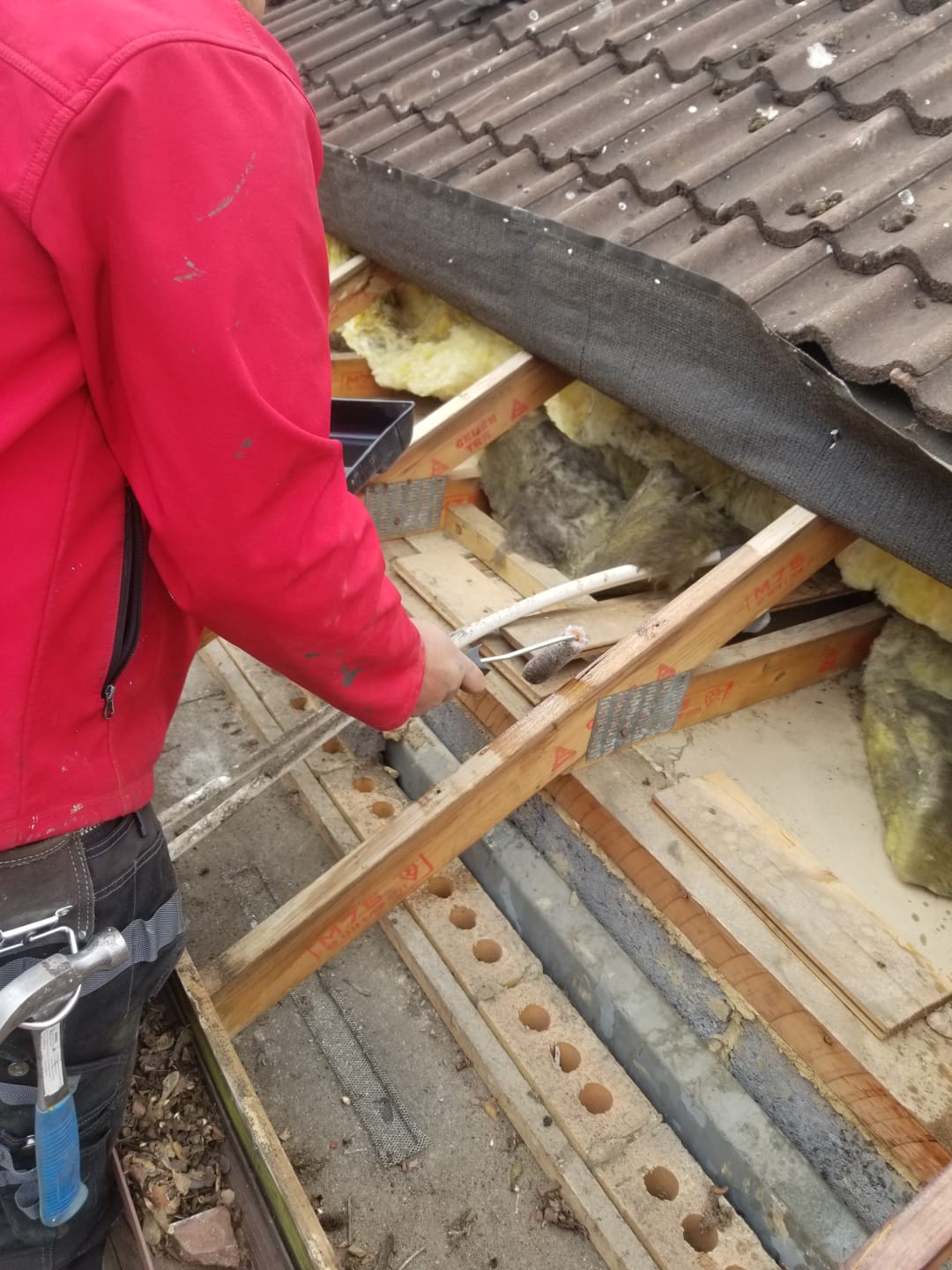 Roofing work in progress by Top Level Roofing & Building Solutions