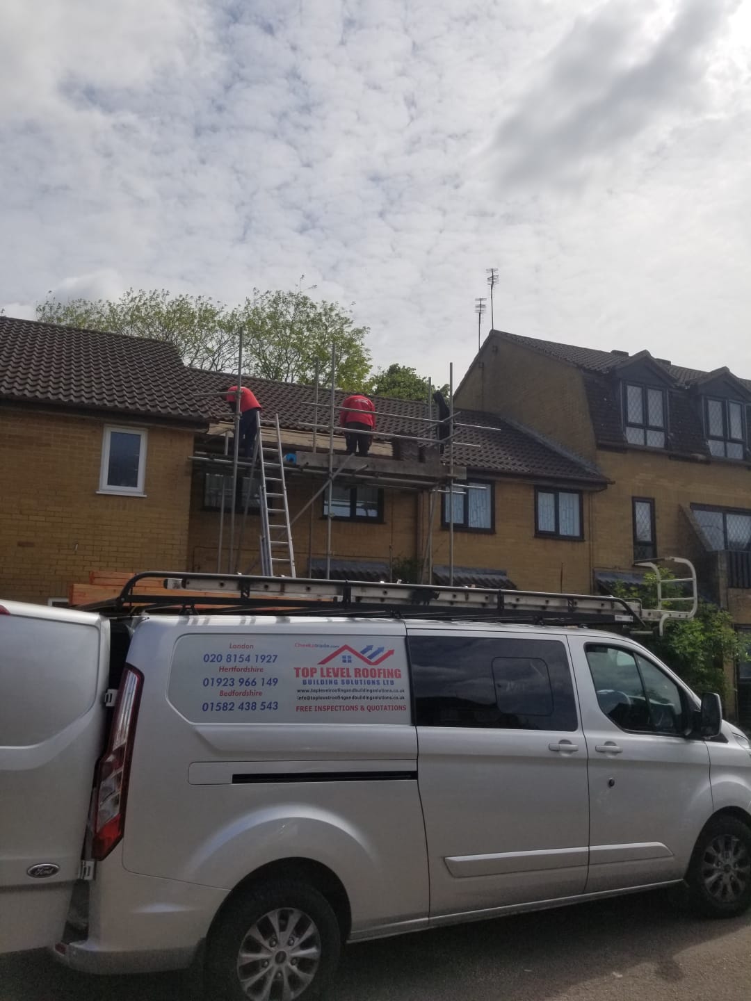 Roofing work in progress by Top Level Roofing & Building Solutions
