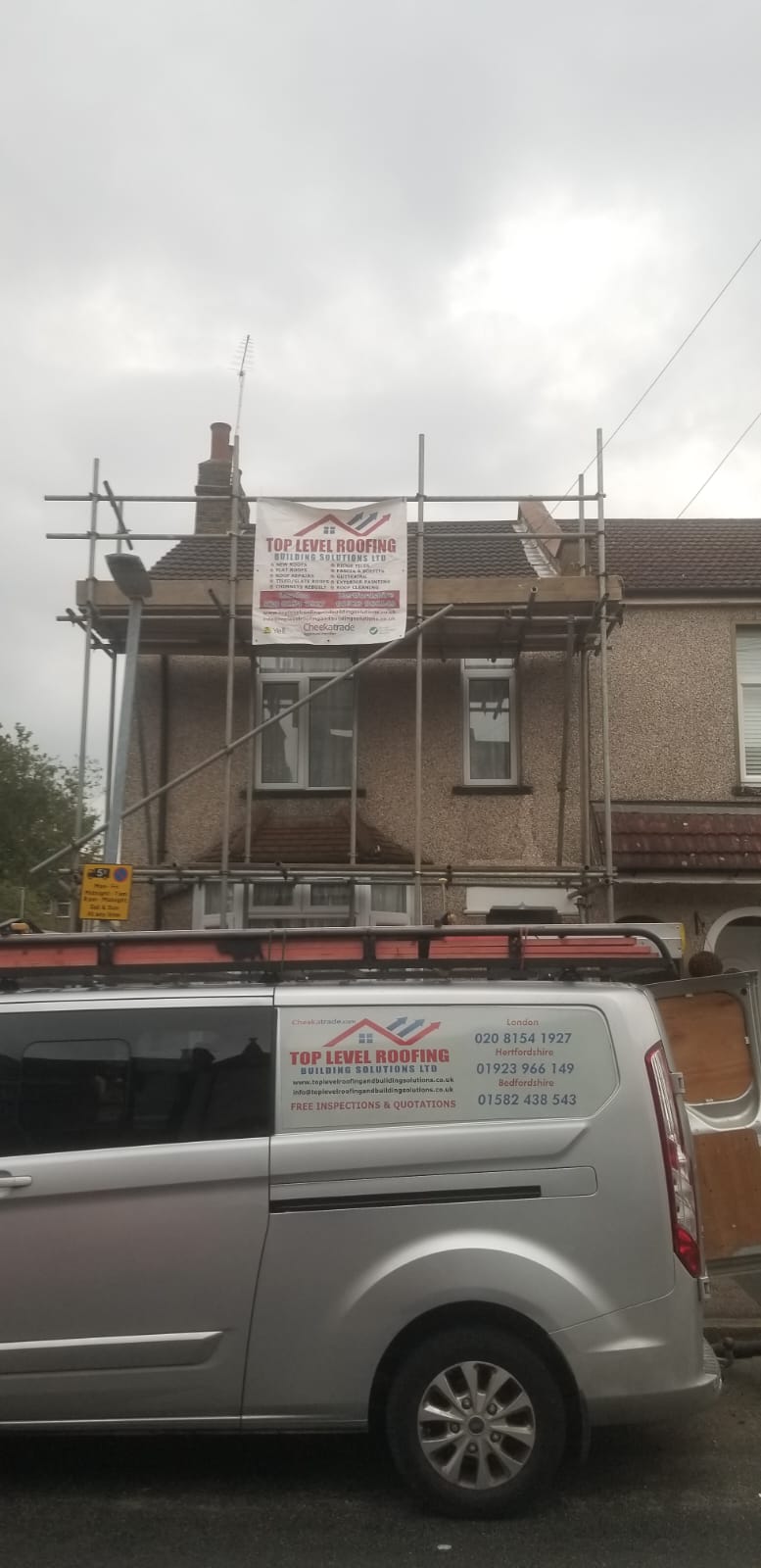 Roofing work in progress by Top Level Roofing & Building Solutions